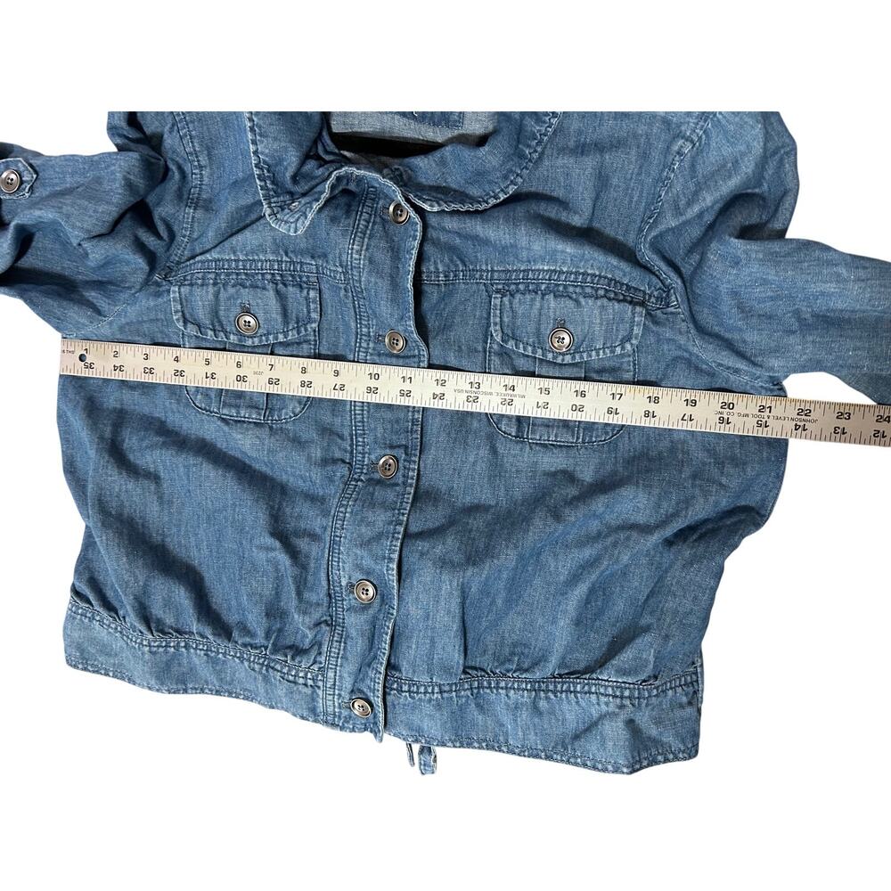 LOFT Women's sz L cropped button down Linen/Cotton Blend Jacket - Picture 8 of 9